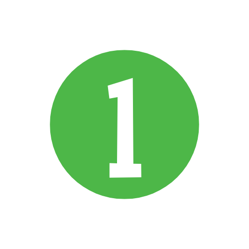White number 1 in a green circle