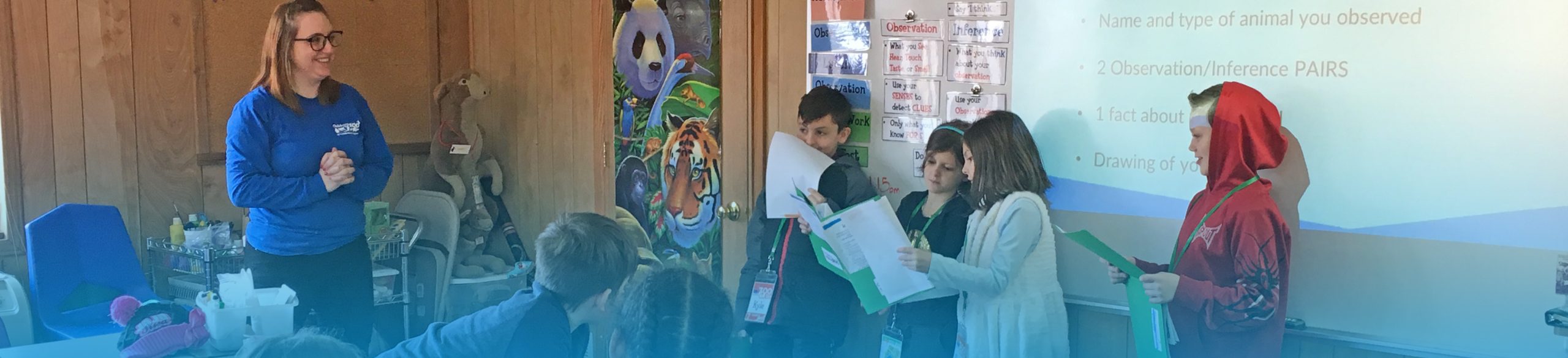 Zookeeper happily teaching a living learning lab
