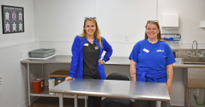 Necropsy Room Zoo vet and vet tech standing in the zoo necropsy room